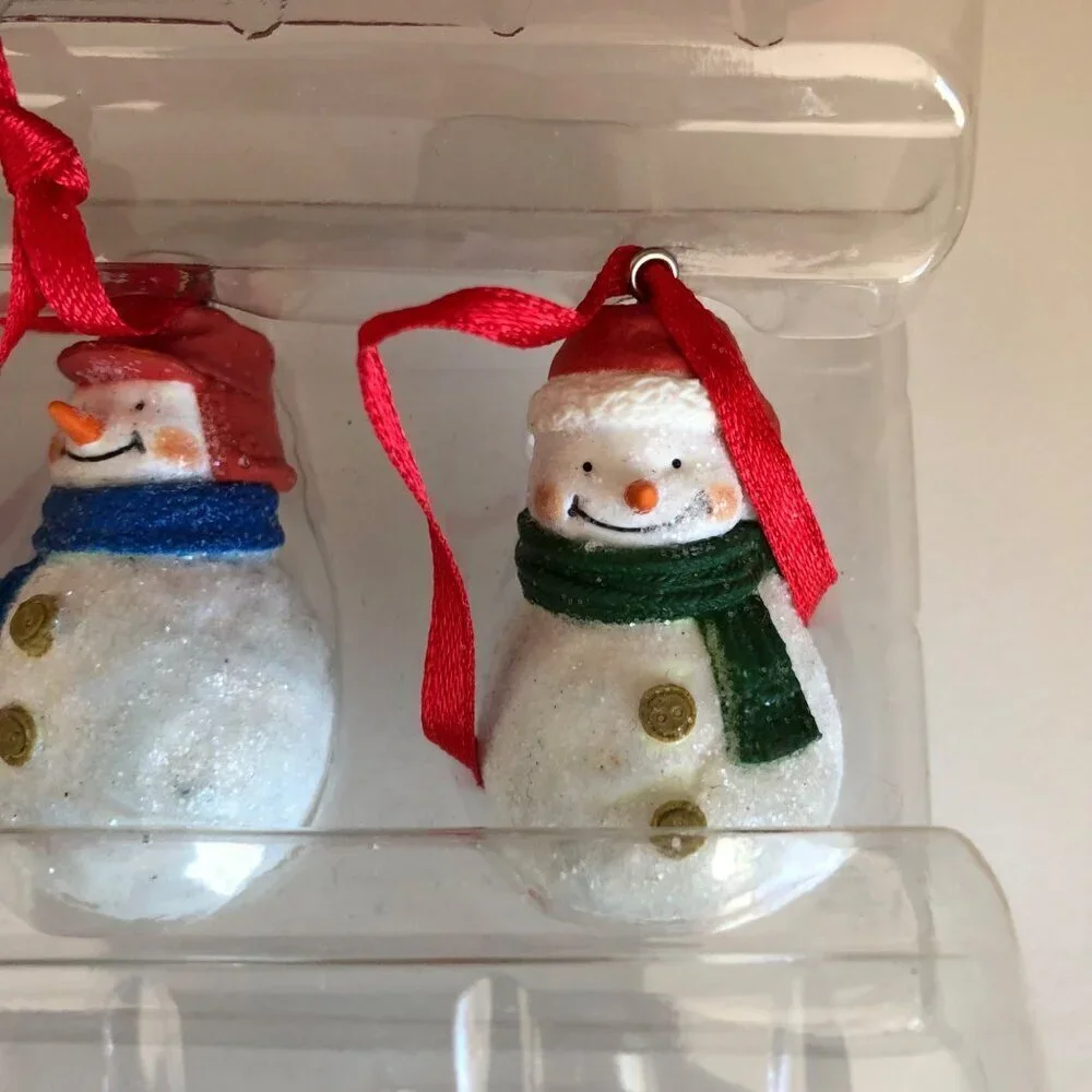 Hallmark Christmas Ornament Let‎ It Snowman Minature Set 5 Lot Christmas